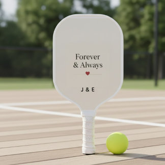 Forever & Always Custom Initials Romantic Pickleba Pickleball Paddle