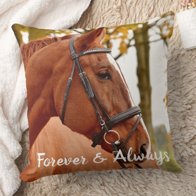 Forever Always Horse Memorial Keepsake Photo Cushion (Creator Uploaded)