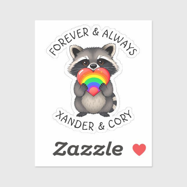 Forever & Always Personalised  | LGBTQ Racoon (Sheet)
