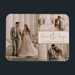 Forever & Always Pink Gold Photo Wedding Thank You Magnet<br><div class="desc">Celebrate your love story with the Forever & Always Pink Gold Photo Wedding Thank You Magnet—a beautiful and lasting way to express your gratitude to family and friends. Designed with an elegant three-photo collage, this magnet lets you showcase your favourite wedding moments, capturing the magic of your special day. The...</div>