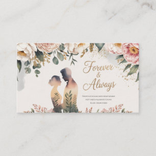 Forever & Always – Romantic Botanical Silhouette  Business Card