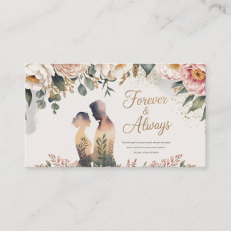 Forever & Always – Romantic Botanical Silhouette  Business Card