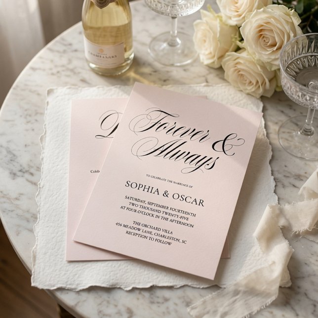 Forever & Always Wedding Invitation Elegant (Creator Uploaded)
