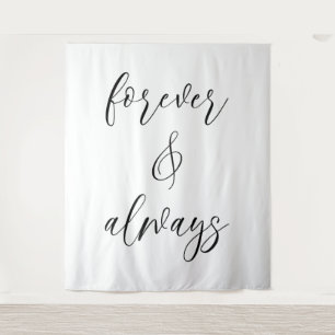 Forever & Always Wedding Quote Tapestry