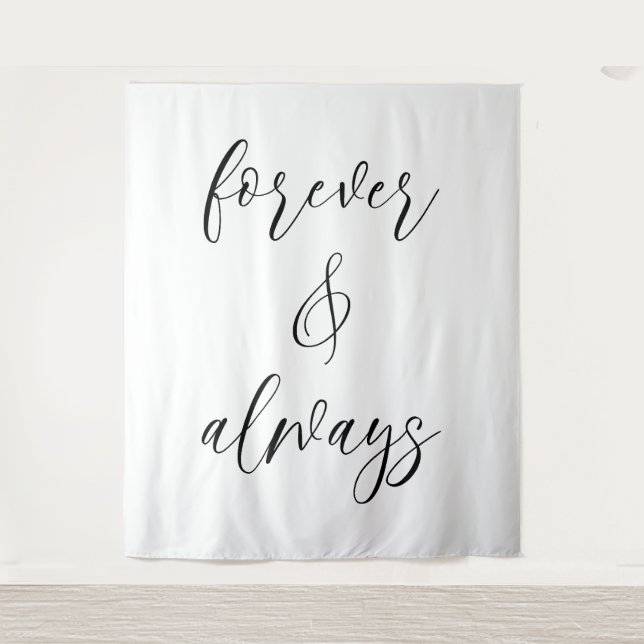 Forever & Always Wedding Quote Tapestry (Front)