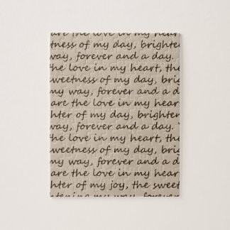 Forever and A Day Poem Jigsaw Puzzle