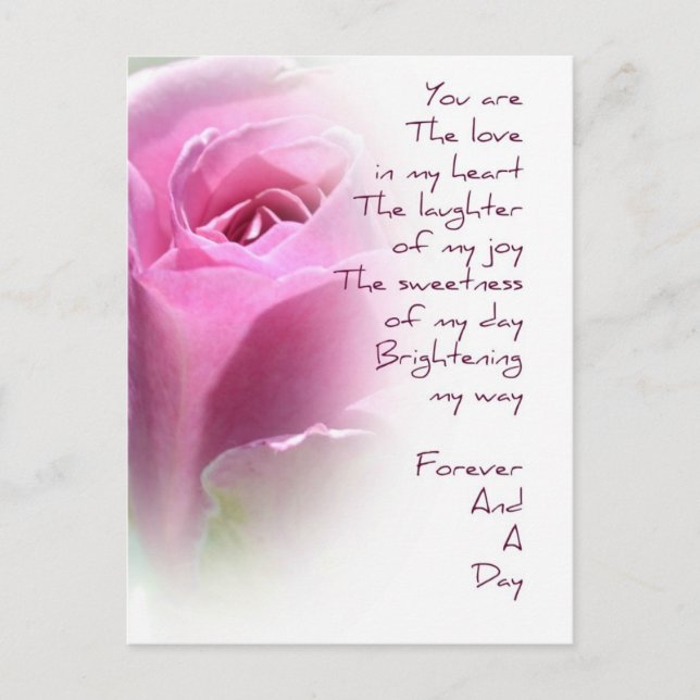 Forever and A Day Rose Poem Postcard (Front)