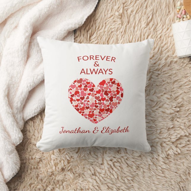 "Forever and Always" Custom Heart Throw Pillow (Blanket)