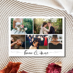 Forever and Always Modern Photo Collage Thank You Card