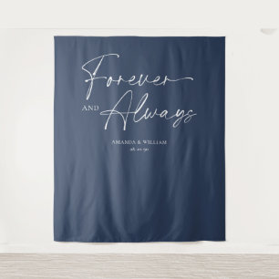 Forever and Always Wedding Backdrop Tapestry