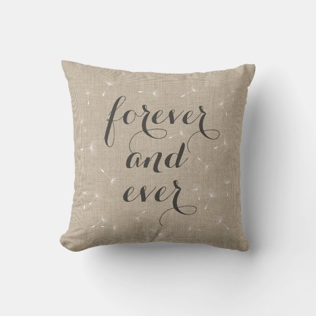 Forever and Ever Burlap Cushion (Front)