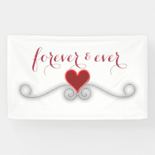 FOREVER and EVER Modern Heart WEDDING DECOR Banner