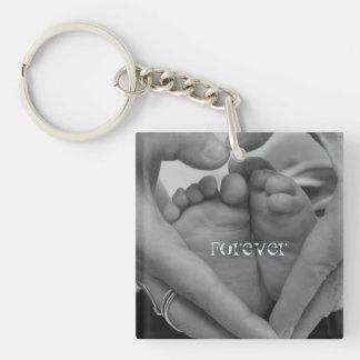 Forever baby feet in our Hearts Key Ring