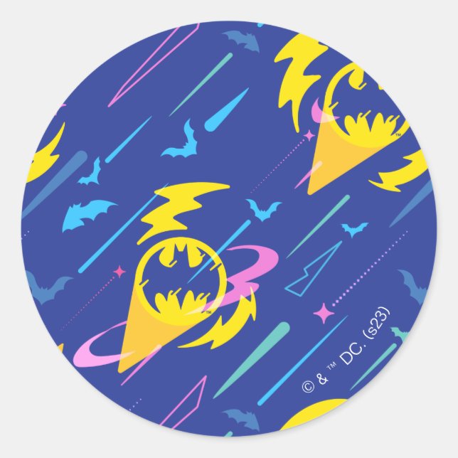 Forever Batman Bat Signal Pattern Classic Round Sticker (Front)
