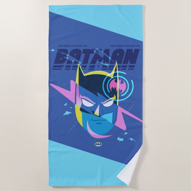Forever Batman Light Up Head Graphic Beach Towel (Front)