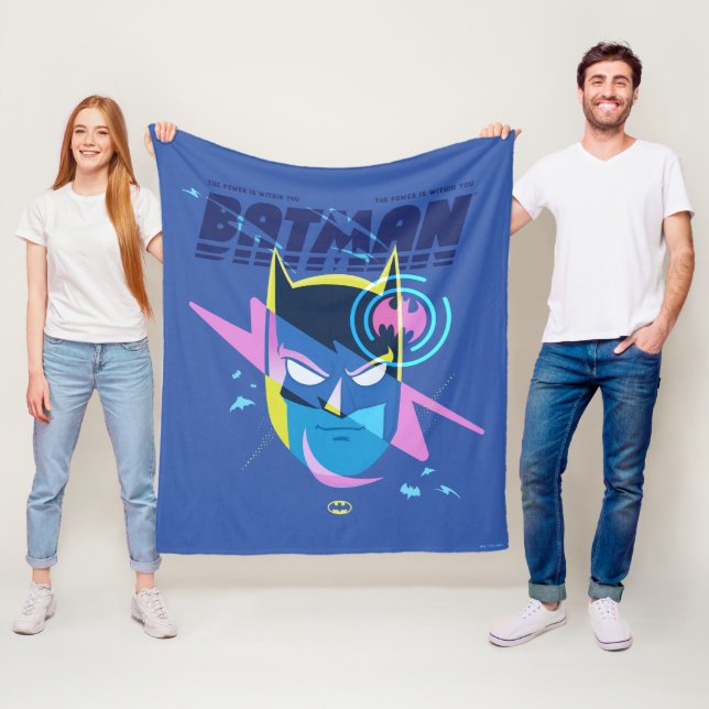 Forever Batman Light Up Head Graphic Fleece Blanket (In Situ)