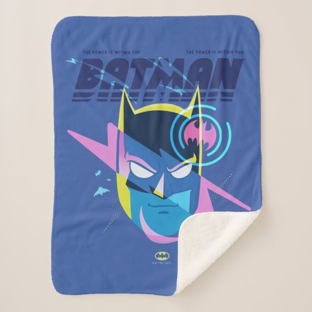 Forever Batman Light Up Head Graphic Sherpa Blanket (Front)