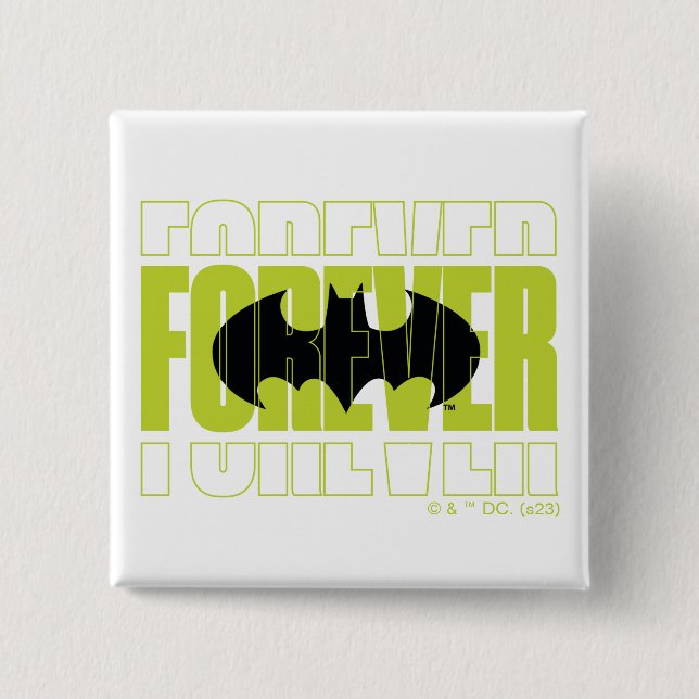 Forever Batman Typography Symbol Graphic 15 Cm Square Badge (Front)