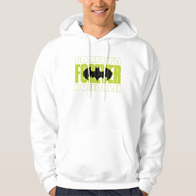 Forever Batman Typography Symbol Graphic Hoodie (Front)