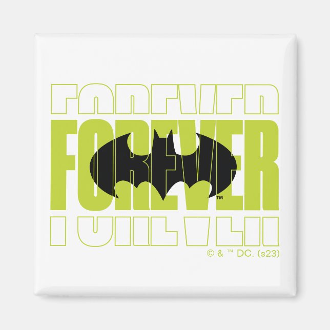 Forever Batman Typography Symbol Graphic Magnet (Front)