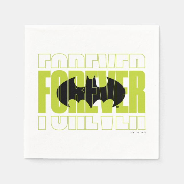 Forever Batman Typography Symbol Graphic Napkin (Front)