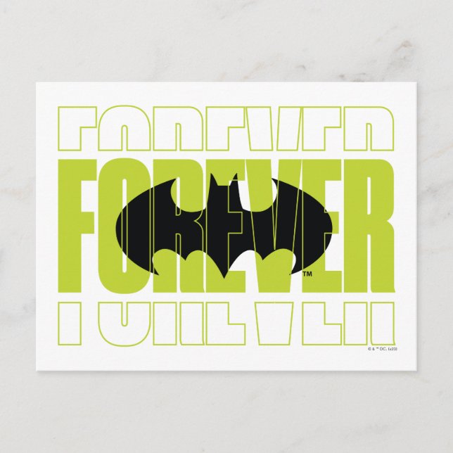 Forever Batman Typography Symbol Graphic Postcard (Front)