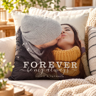 Forever Be My Always Love Couple Script Photo Cushion