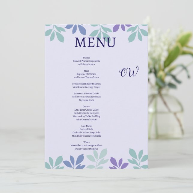 Forever Begins Here: A Wedding Menu Invitation (Standing Front)