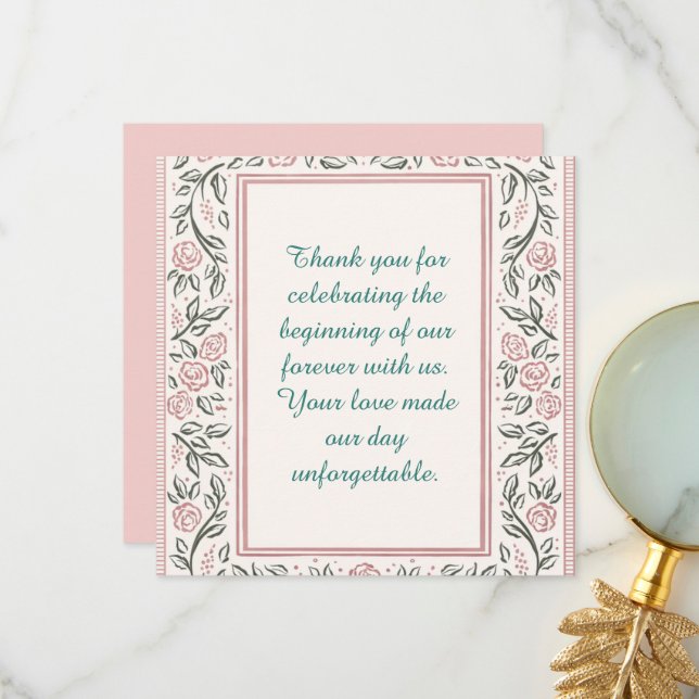 Forever Begins Today Thank You Card (Front/Back In Situ)