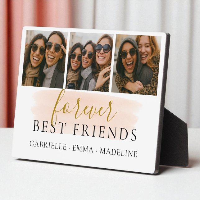 Forever Best Friends Photo Collage Friendship Gift Plaque (Creator Uploaded)