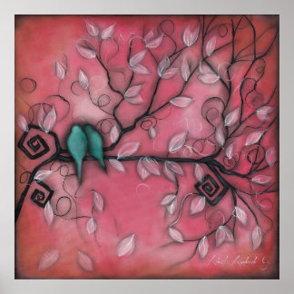 Forever Birds in Pink Poster