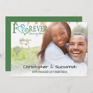 FOREVER Blue Green Linked Hearts Engagement Announcement