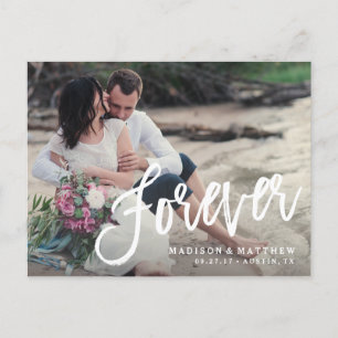 Forever Brushed Save the Date Announcement Postcard