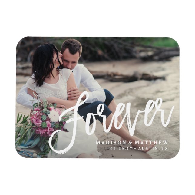Forever Brushed Save the Date Magnet (Horizontal)