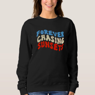 Forever Chasing Sunsets Retro Summer Sunset Beach Sweatshirt