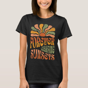 Forever Chasing Sunsets Retro Vintage Summer Beach T-Shirt