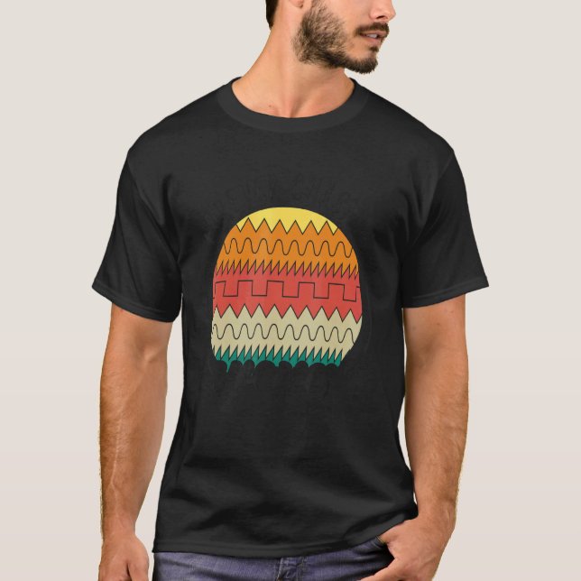Forever Chasing Waves Waveform 80s Synthwave Synth T-Shirt (Front)