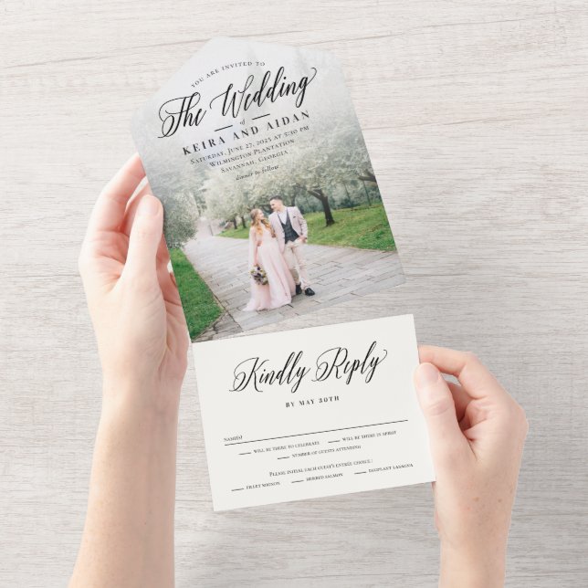 Forever Classic Photo Wedding Invitation Suite (Tearaway)