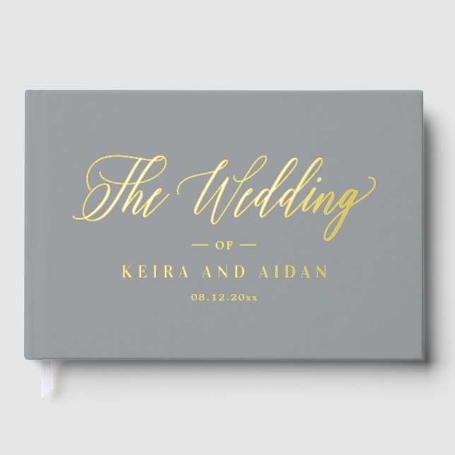 Forever Classic Wedding Editable Colour Guest Book (Front)