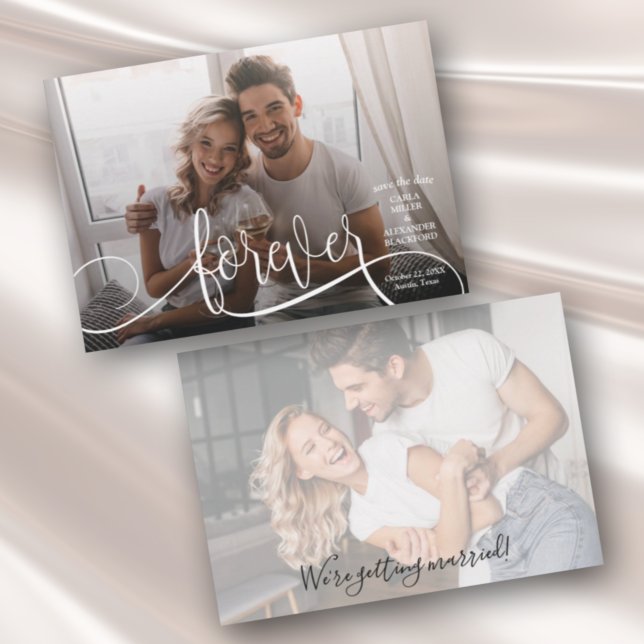 FOREVER Elegant Photo Wedding Save The Date (Creator Uploaded)