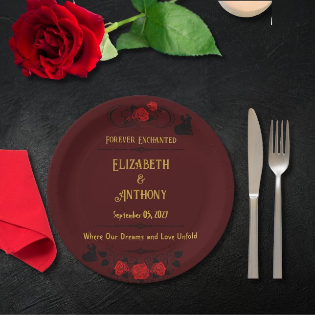 Forever Enchanted Wedding Paper Plate (Creator Uploaded)