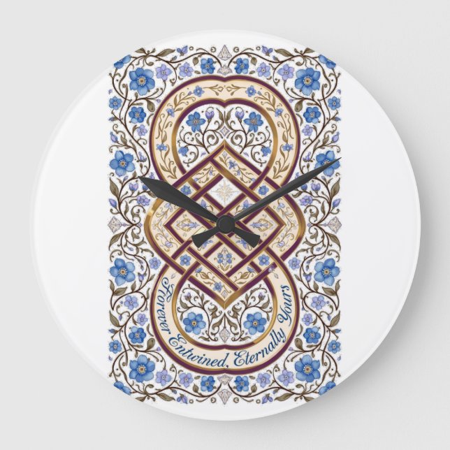 Forever Entwined Eternally Yours Infinity Knot T-S Large Clock (Front)