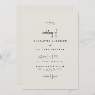 Forever Faithful Cream Wedding Invitation