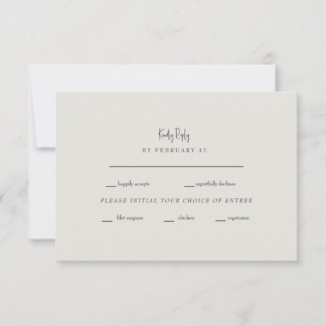 Forever Faithful Cream Wedding RSVP (Front)