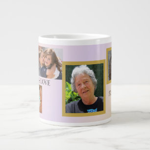 Forever Family 5-photo Tribute with Pet Large Coffee Mug