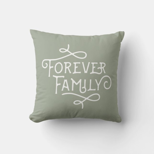 Forever Family Polka Dot Pillow - Custom Colour (Front)