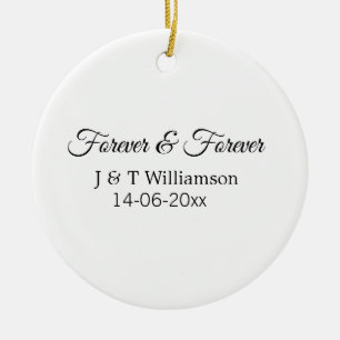 Forever & forever add couple name date love thanks ceramic ornament