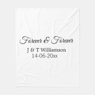 Forever & forever add couple name date love thanks fleece blanket