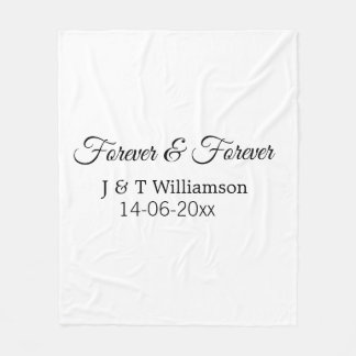 Forever & forever add couple name date love thanks fleece blanket