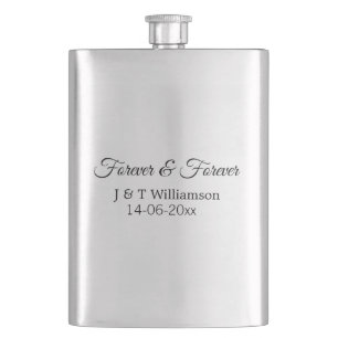 Forever & forever add couple name date love thanks hip flask